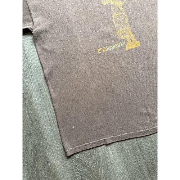 Vintage 90s Limp Bizkit Fred Durst Nu Metal Band Tee Rare Promo Brown Large - Picture 5 of 14